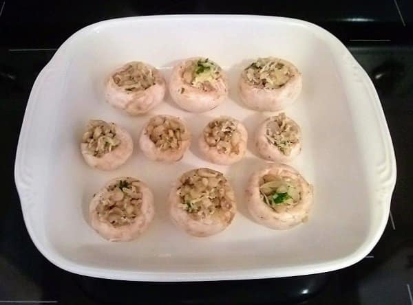 baked stuffed mushrooms - ready for baking