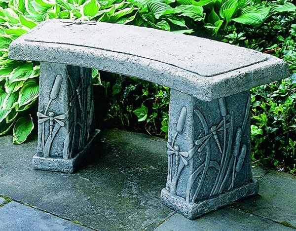 stone concrete garden bench