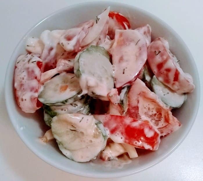 summer salad with sour cream