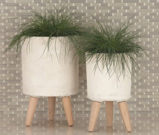 fiberclay planter set - white