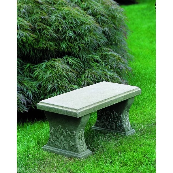 Cast stone garden bench