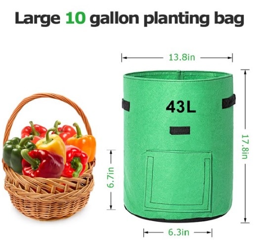 planting bag with handles and viewing window