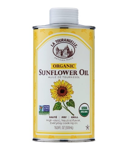 organic sunflower oil used for cooking and other applications